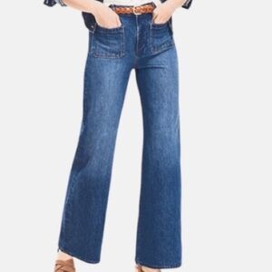 Michael Kors Women's patch pocket Blue Flare Jeans